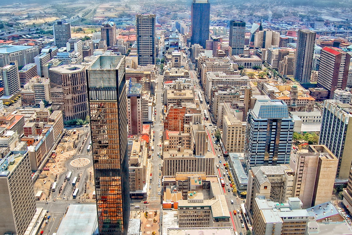 Vue a&eacute;rienne de Johannesburg